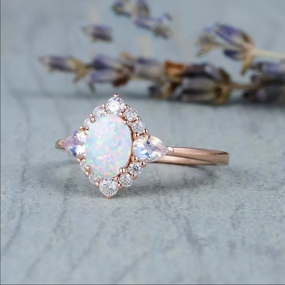 New 14k Rose Gold  Opal ring - Picture 2 of 6